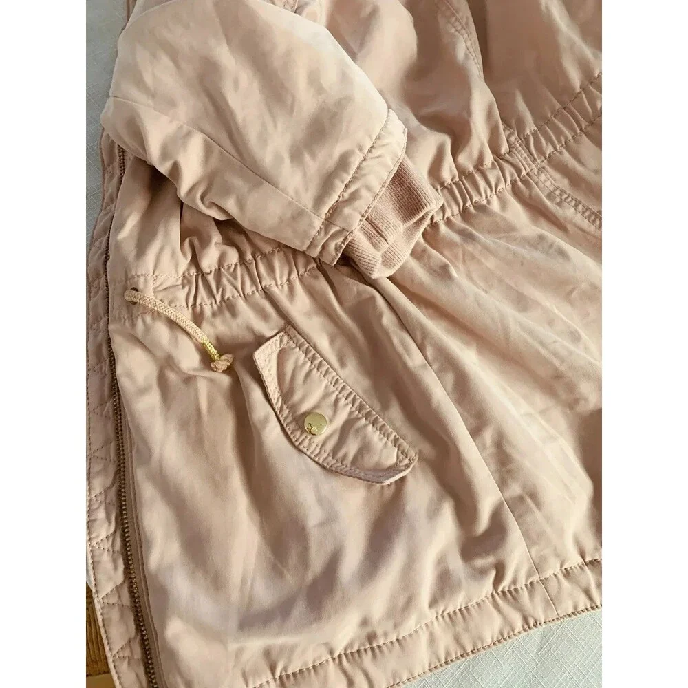 H&M Girls Sherpa  Parka Jacket Coat  Rose Pink Size 6-7